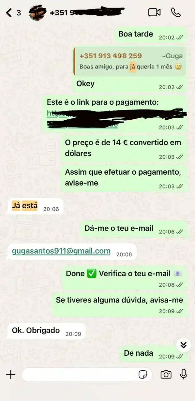 Cliente IPTV Portugal recebe link de pagamento e ativação em poucos minutos